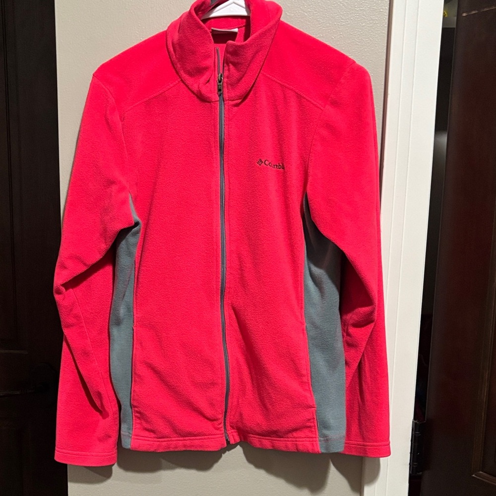 Columbia Vibrant bright pink and Gray Fleece Jacket